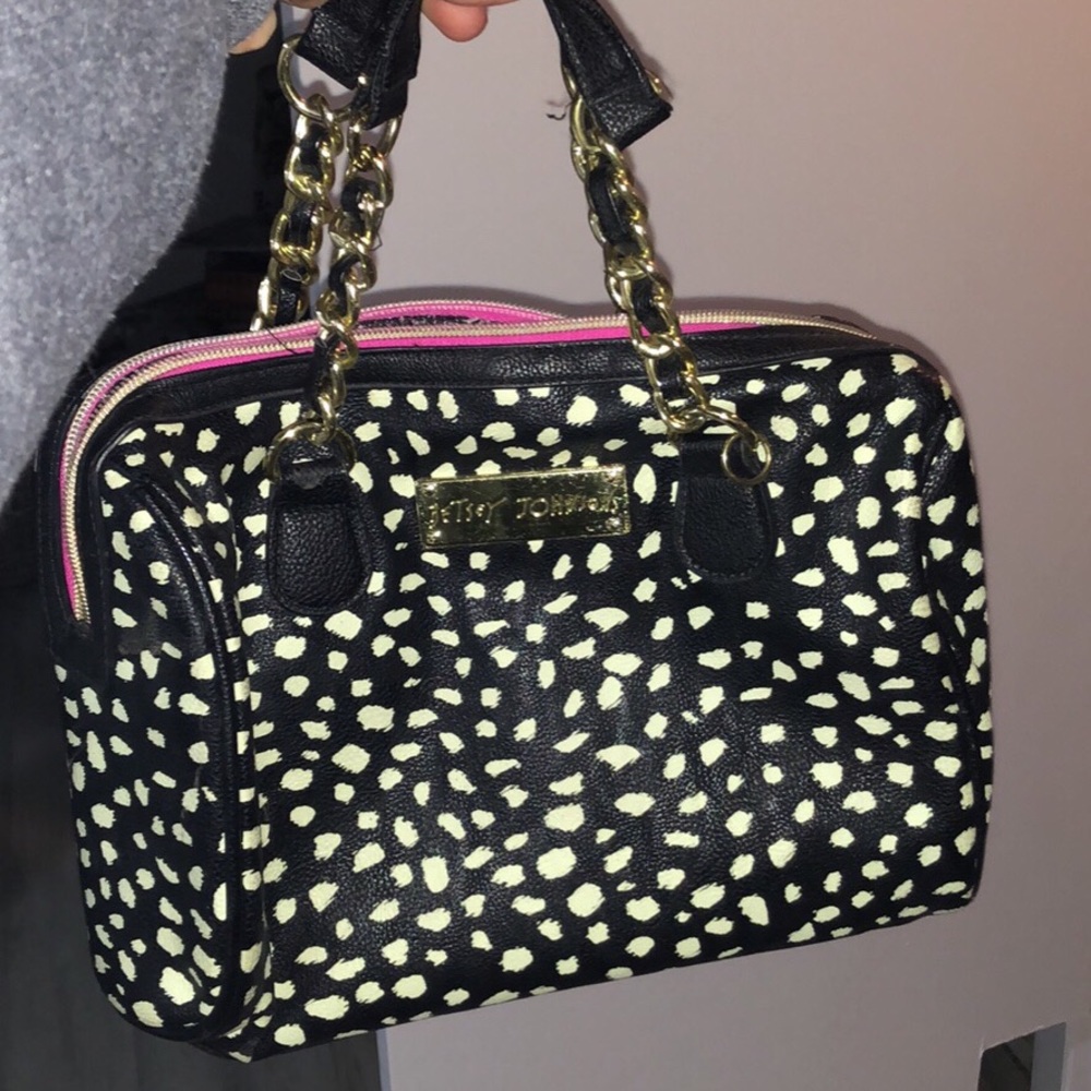 Betsy Johnson purse with pink interior